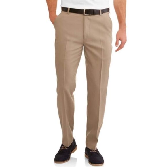 NWT George Walmart Flat Front Khaki Pants Business Casual Men’s 40 x 32 - Picture 1 of 6